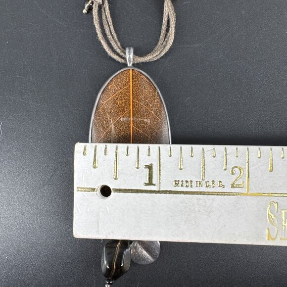 SILPADA Sterling Silver Soursop Leaf Pendant Waxed Cotton Cord Necklace N2100 - Picture 14 of 16